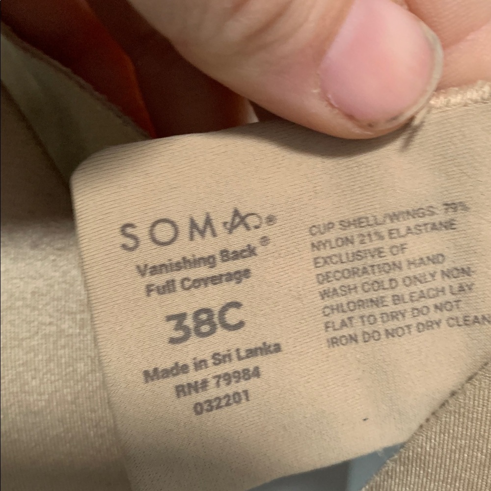 Soma Vanishing Back Full Coverage Tan Bra - Picture 4 of 5